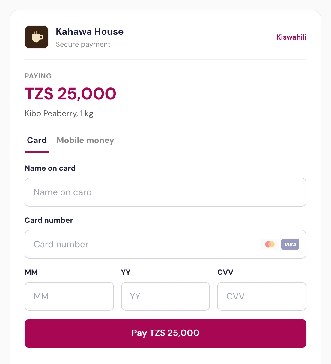 Checkout with no colour set, in Malipopay pink